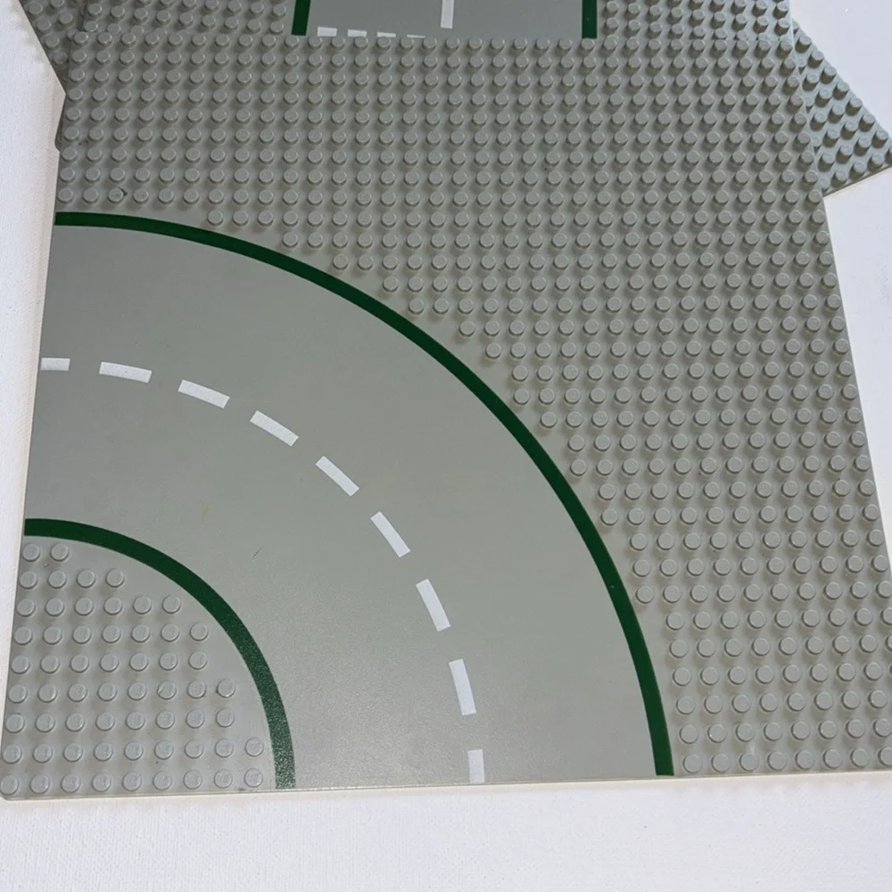 LEGO City  Road Base Plates LEGO City Street Gray Curve Crosswalk Straight 1978